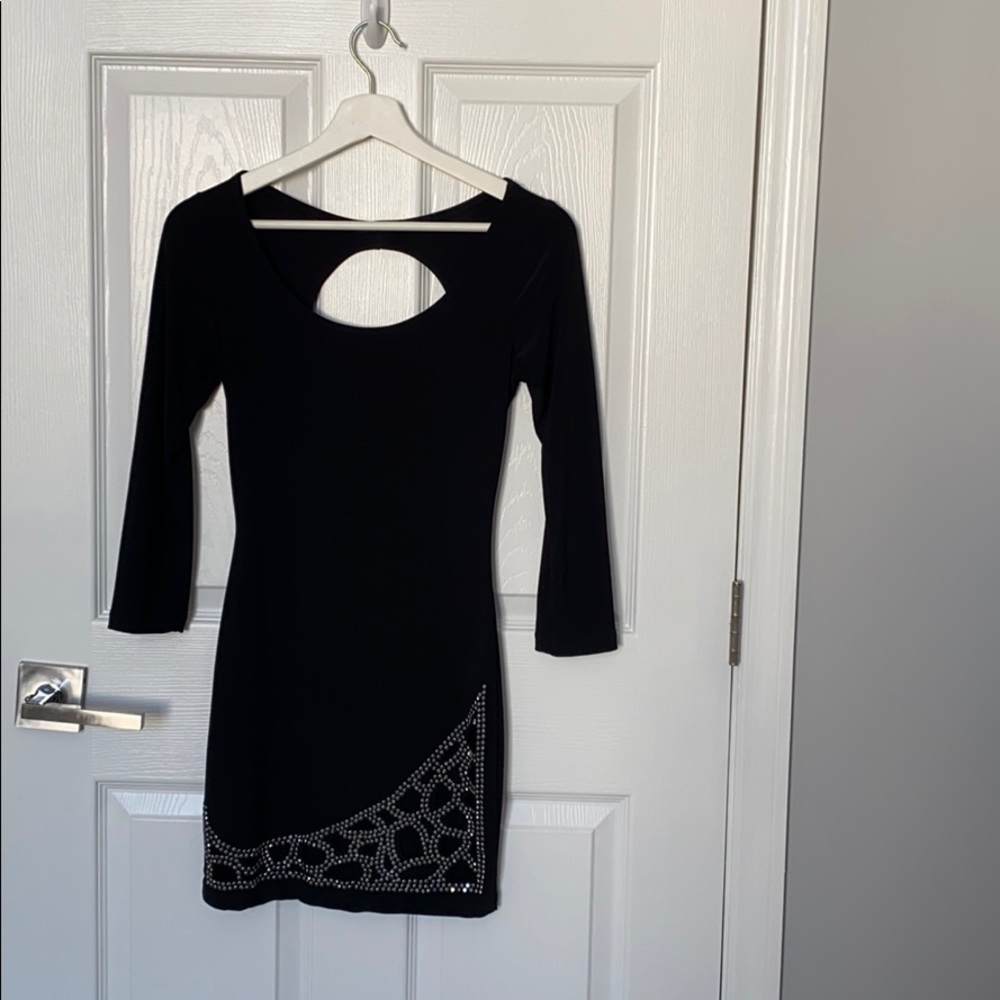 Mini Black Dress with 3/4 Sleeve!